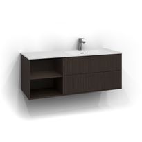 Allaskaappi Svedbergs Epos Rand, 120x45cm, tumma saarni, 2+0 ltk, avohylly, oikea