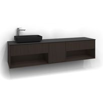 Allaskaappi Svedbergs Epos Rand, 200x45cm, tumma saarni, 1+1+1 ltk, avohylly, push open