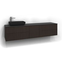 Allaskaappi Svedbergs Epos Rand, 200x45cm, tumma saarni, 2+1+2 ltk, push open
