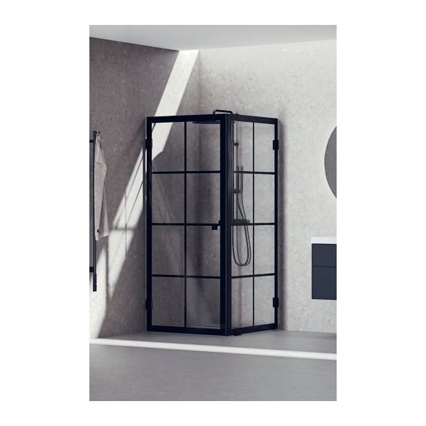 Suihkunurkka Svedbergs 180° Rista, 900x900mm, musta kehys