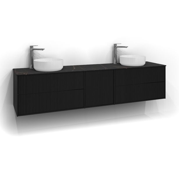 Allaskaappi kahdella altaalla Svedbergs Epos Rand, 200x45 cm, 2+1+2 ltk, eri vaihtoehtoja