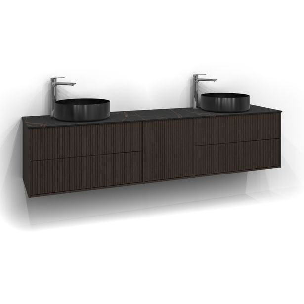 Allaskaappi kahdella altaalla Svedbergs Epos Rand, 200x45 cm, 2+1+2 ltk, push open, eri vaihtoehtoja