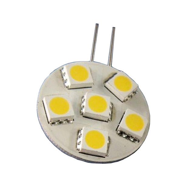 LED-lamppu Sunwind Baselite litteä 6SMD, G4, 1.2W, 12V, ø25mm, 145-165lm, 3000K, piikit sivussa