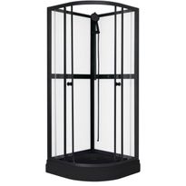 Suihkukaappi Sunwind Aurora Round Black, 80x80cm