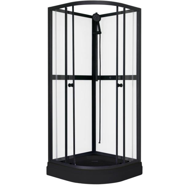 Suihkukaappi Sunwind Aurora Round Black, 80x80cm