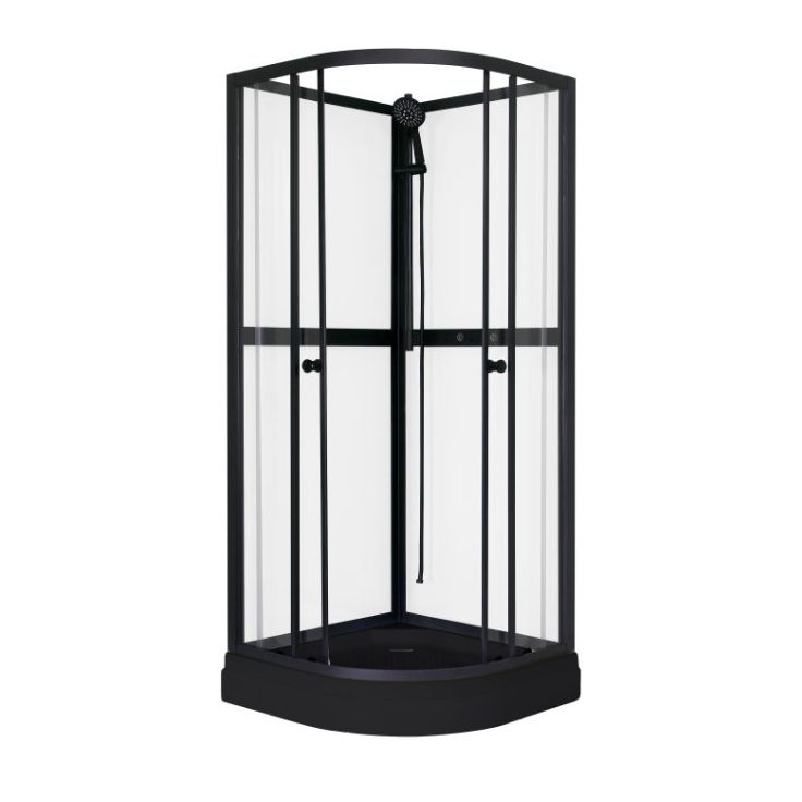 Suihkukaappi Sunwind Aurora Round Black, 80x80cm