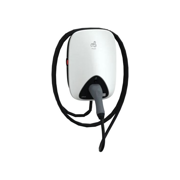 Sähköauton latauslaite Schneider Electric EVlink Home 7 4kW 1x32A T2 kiinteä kaapeli 5m sisäänrakennettu RDC DD 6mA tasavikavirran tunnistus