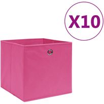Säilytyslaatikot 10 kpl kuitukangas 28x28x28 cm pinkki