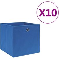 Säilytyslaatikot 10 kpl kuitukangas 28x28x28 cm sininen