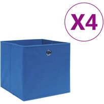 Säilytyslaatikot 4 kpl kuitukangas 28x28x28 cm sininen