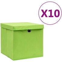 Säilytyslaatikot kansilla 10 kpl 28x28x28 cm vihreä