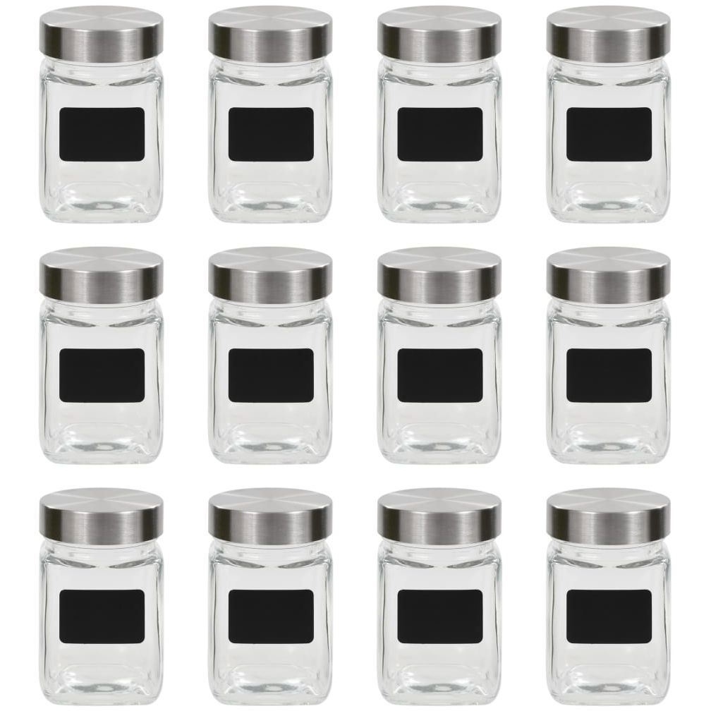 Säilytyspurkit tarroilla 12 kpl 300 ml