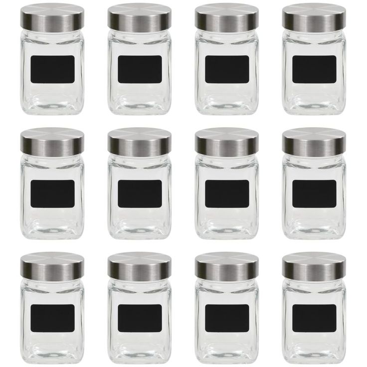 Säilytyspurkit tarroilla 12 kpl 300 ml_1