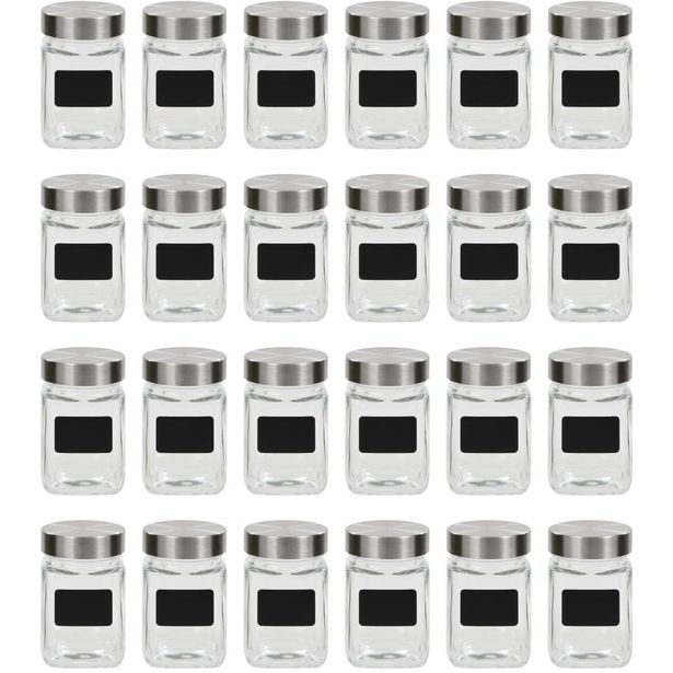 Säilytyspurkit tarroilla 24 kpl 300 ml_1