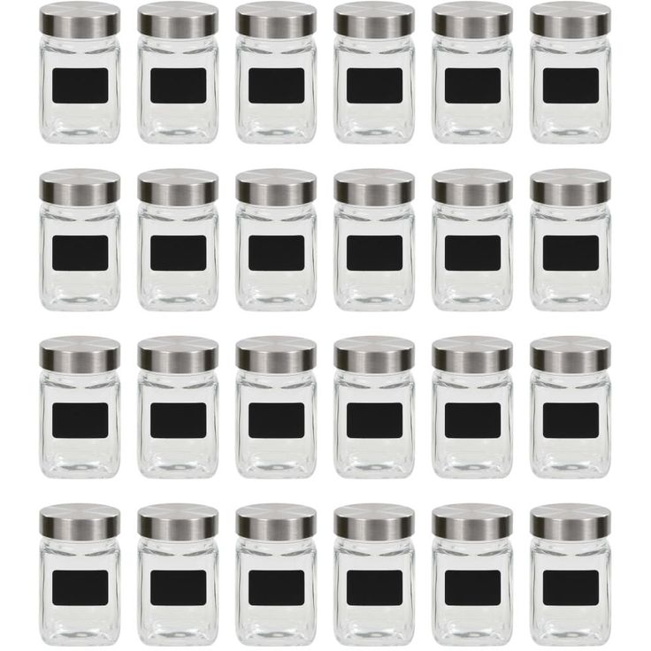 Säilytyspurkit tarroilla 24 kpl 300 ml_1