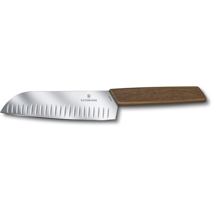 Santoku kokkiveitsi Victorinox Swiss Modern 17cm ovaalihiottu ruskea