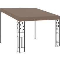 Seinään kiinnitettävä huvimaja 3x3x2,5 m harmaanruskea