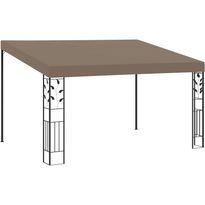 Seinään kiinnitettävä huvimaja 4x3x2,5 m harmaanruskea