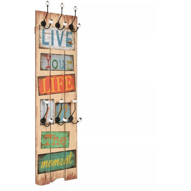 Seinänaulakko 6 koukulla live life 120x40 cm_1