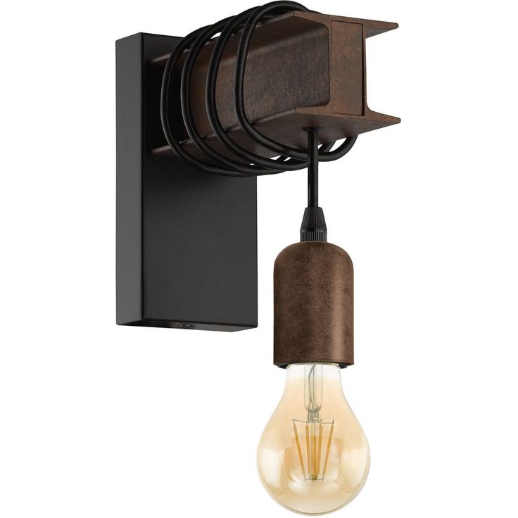 Seinävalaisin Eglo Vintage Townshend 4 19cm antiikinruskea/musta