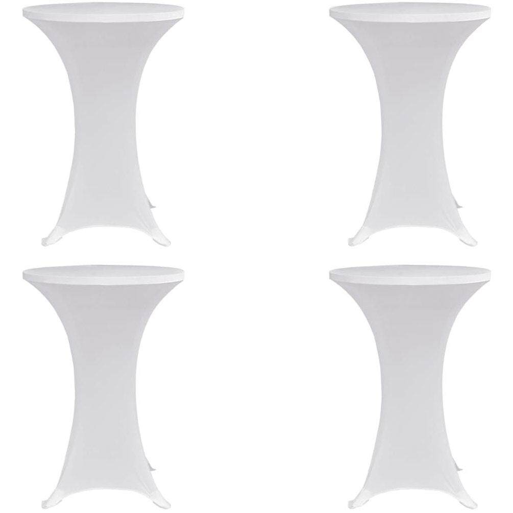 Seisovan pöydän päällyste 80 cm valkoinen venyvä 4 kpl