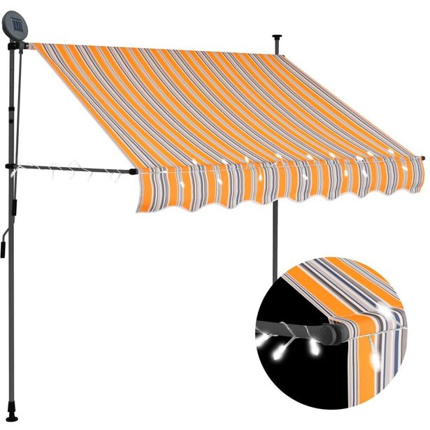 Sisäänkelattava markiisi ledillä 100 cm keltainen ja sininen_1