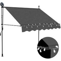 Sisäänkelattava markiisi ledillä 150 cm antrasiitti