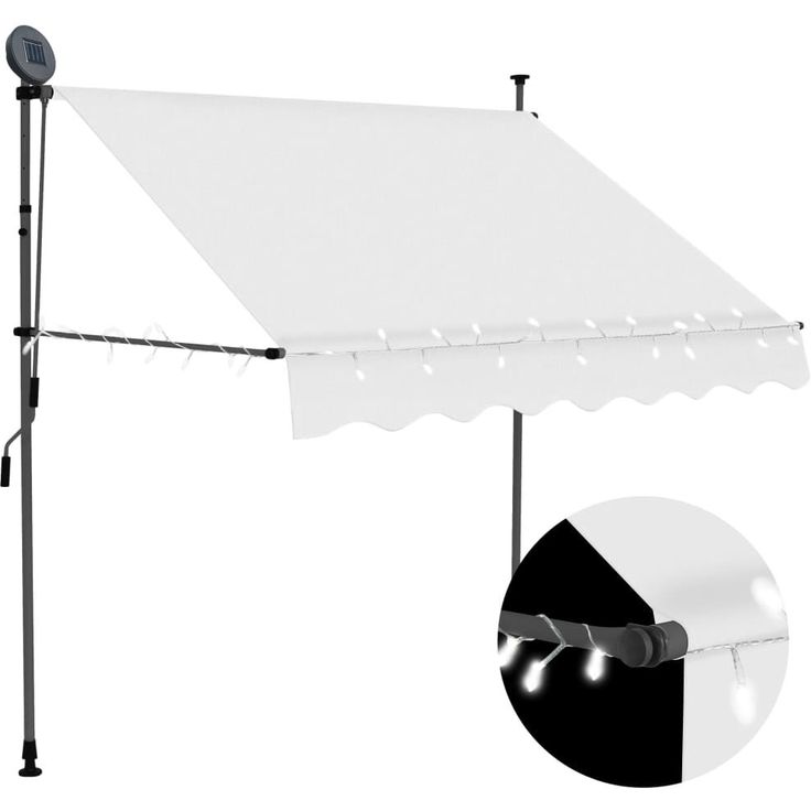 Sisäänkelattava markiisi ledillä 150 cm kerma_1