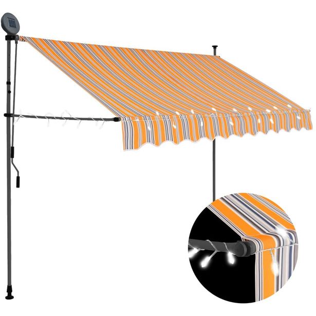 Sisäänkelattava markiisi ledillä 250 cm keltainen ja sininen_1
