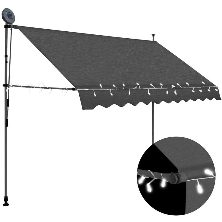 Sisäänkelattava markiisi ledillä 300 cm antrasiitti_1