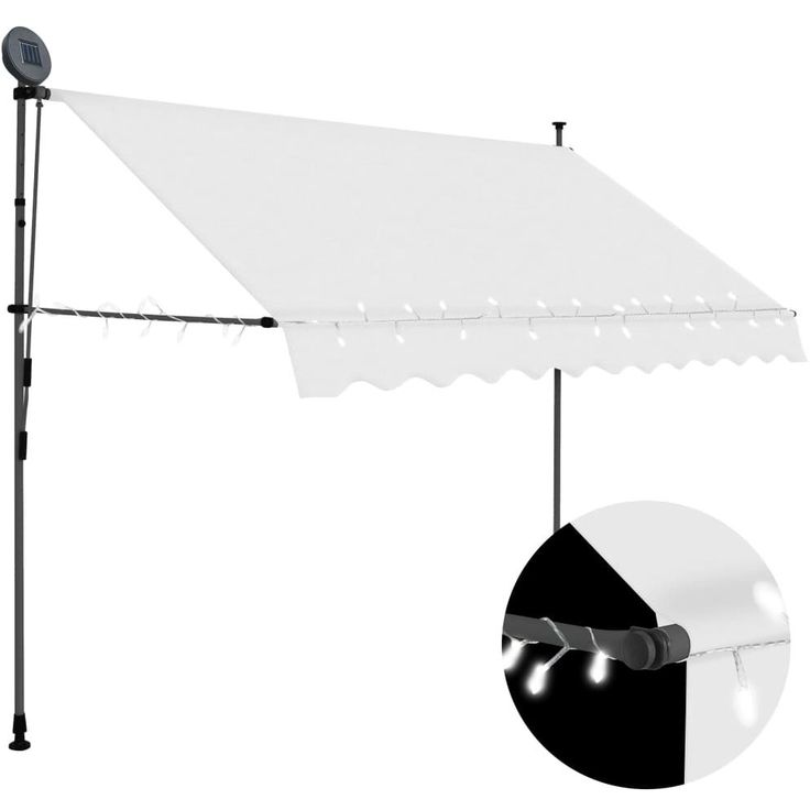 Sisäänkelattava markiisi ledillä 300 cm kerma_1