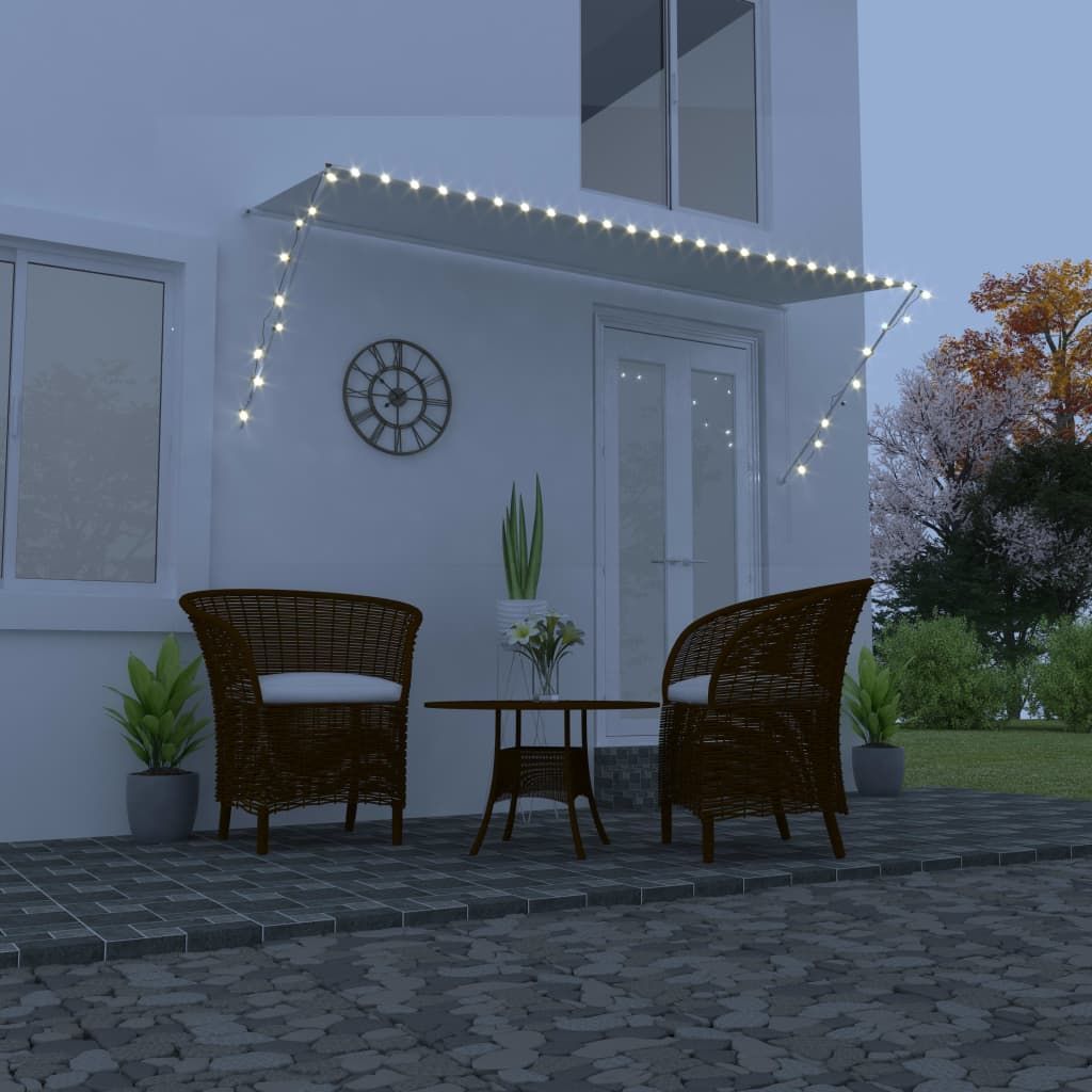 Sisäänkelattava markiisi ledillä 300x150 cm kerma