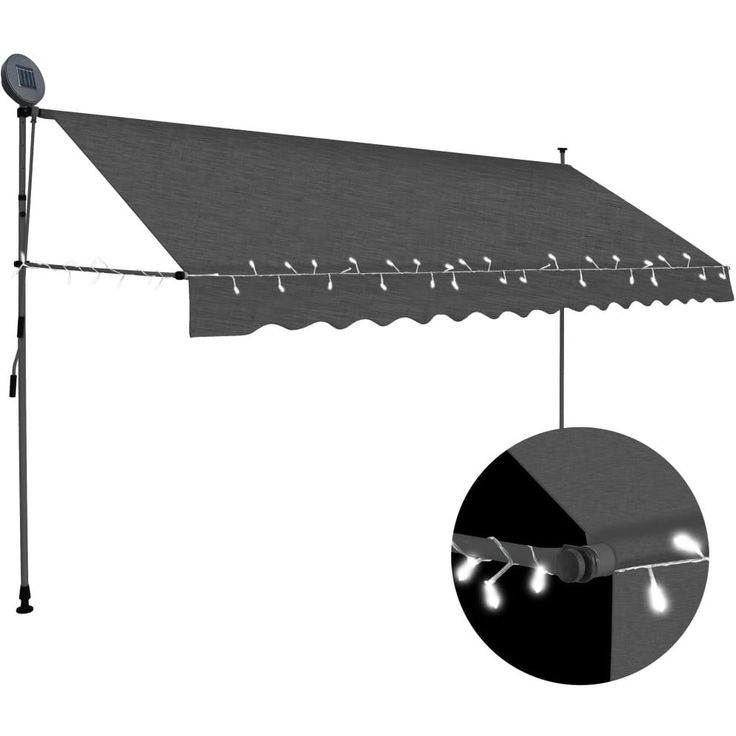 Sisäänkelattava markiisi ledillä 350 cm antrasiitti_1