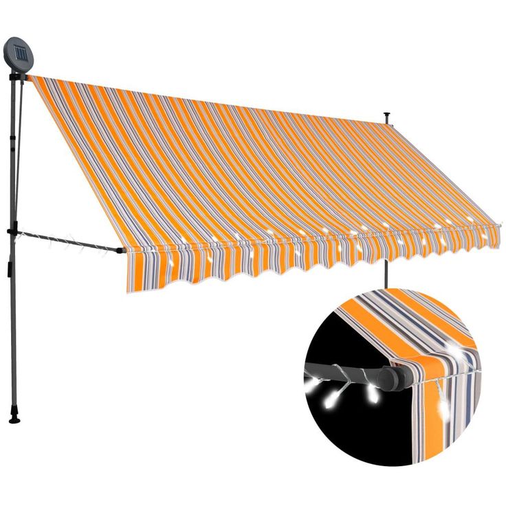 Sisäänkelattava markiisi ledillä 350 cm keltainen ja sininen_1