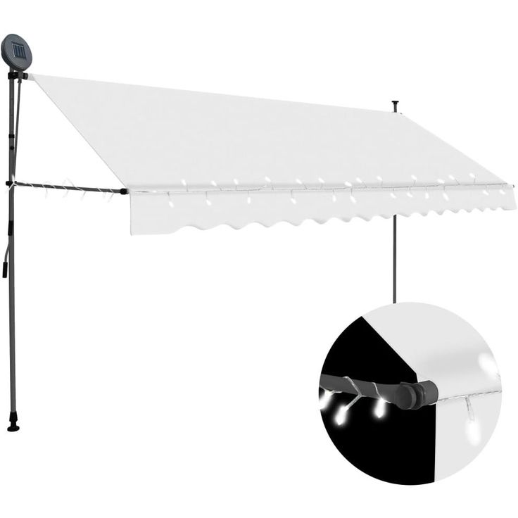 Sisäänkelattava markiisi ledillä 350 cm kerma_1