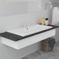 Sisäänrakennettu pesuallas 81x39,5x18,5 cm keraaminen, Verkkokaupan poistotuote