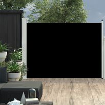 Sisäänvedettävä terassin sivumarkiisi 100x500 cm musta