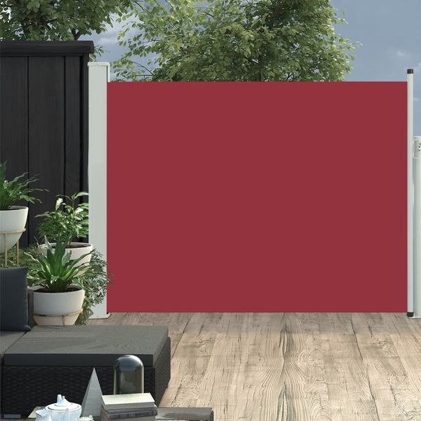 Sisäänvedettävä terassin sivumarkiisi 140x500 cm punainen_1