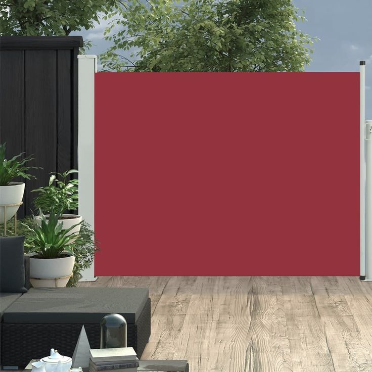Sisäänvedettävä terassin sivumarkiisi 140x500 cm punainen_1