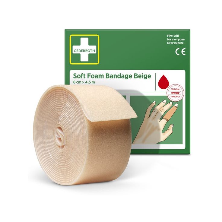 Soft Foam -laastari Cederroth beige 6 cm x 4,5 m