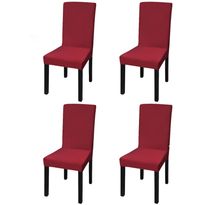 Suora venyvä tuolinsuoja 4 kpl bordeaux