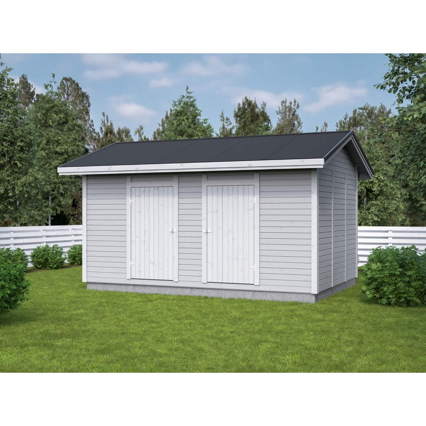 Elementtivarasto Aarni E10b, 4540x3180mm, 14.44m², puuvalmis