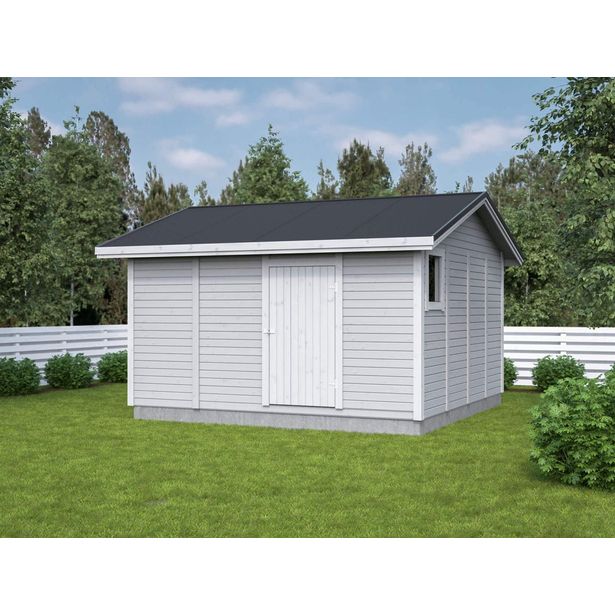Elementtivarasto Aarni E15, 4040x4240mm, 17.12m², puuvalmis