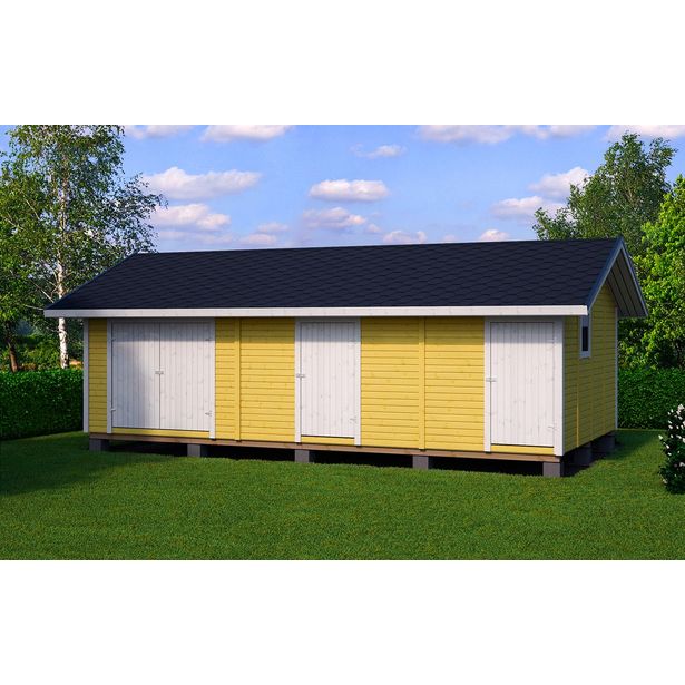 Elementtivarasto Aarni E19, 8040x4240mm, 34.1m², puuvalmis