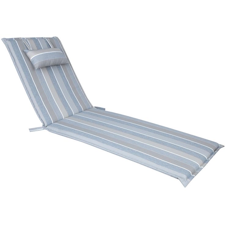 Cushion for chair WICKER 55x195x3cm, grey-beige stripe