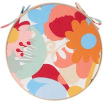 Tuolin pehmuste Home4You NORDIC kukkakuosi Ø38x2,5 cm, monivärinen