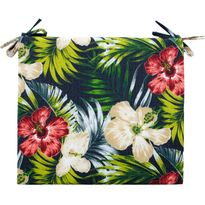 Tuolin pehmuste Home4You SUMMER kukkakuosi 38x43xK2,5 cm, tumma kukkakuosi