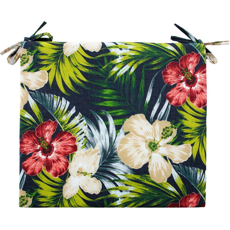 Cushion for chair SUMMER FLOWER 38x43x2,5cm, dark floral