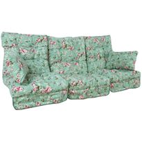 Pihakeinun pehmusteet Home4You ROMA 108x56x10 cm, 3 kpl, ruusukuosi, vihreä