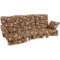 Pihakeinun pehmuste Home4You ROMA 108x56x10 cm, 3-osainen, ruskea